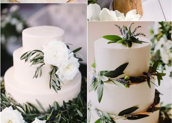 greenery olive green wedding cake ideas