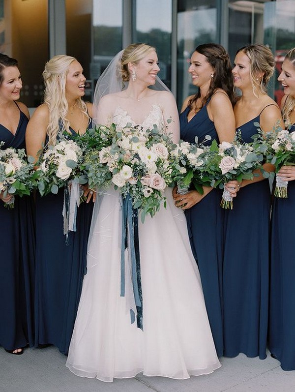 midnight blue bridesmaid dresses