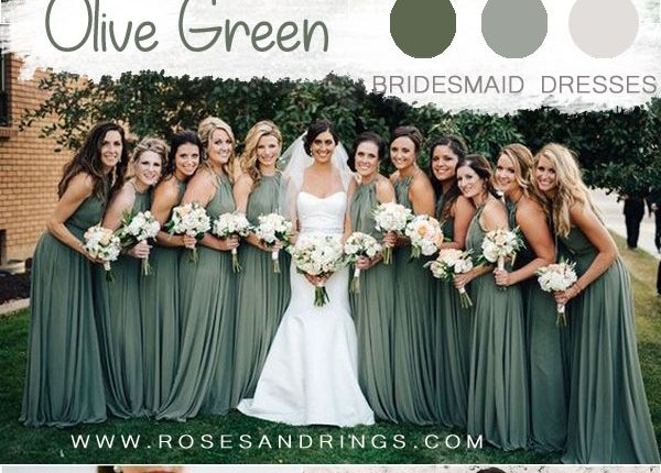 olive green bridesmaid dresses ideas2