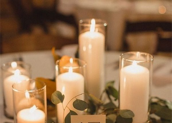 romantic candles wedding centerpiece ideas