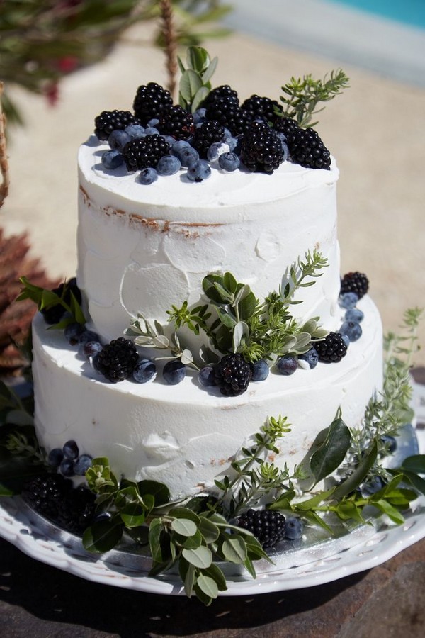 rustic blueberry wedding cake