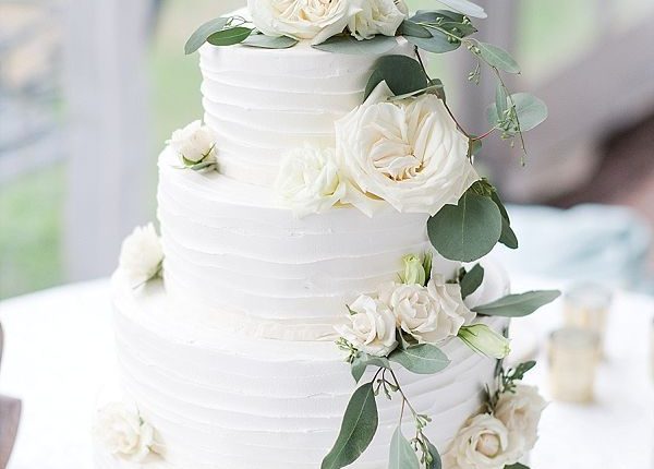 sage eucalyptus wedding cake