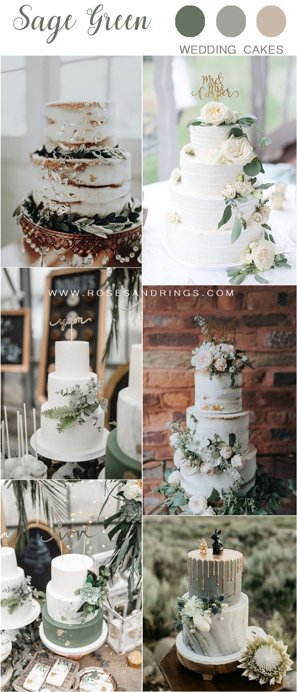 sage green wedding cakes