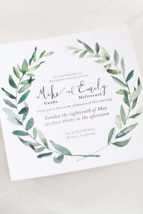 sage green wedding invitation