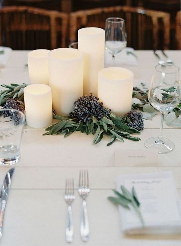 simple winter wedding centerpiece idaes