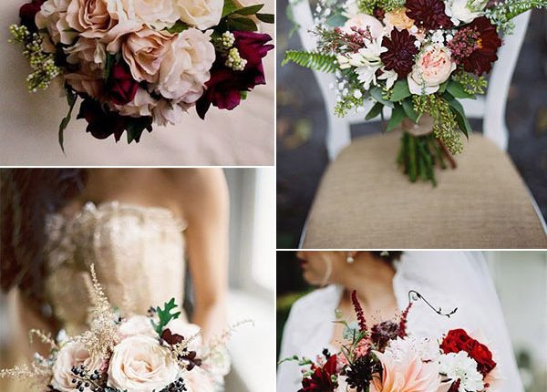 stunning burgundy bridal flower bouquets for all seasons