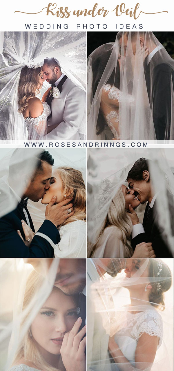 Kiss Under Veil Wedding Photo Ideas