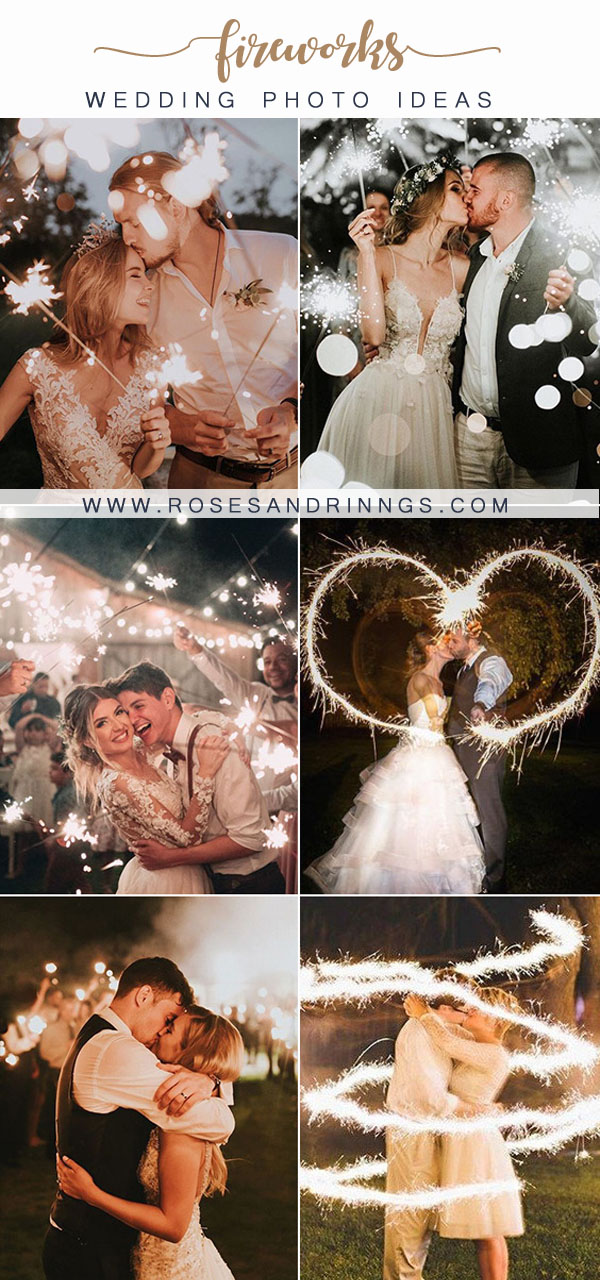Romantic Fireworks Wedding Photo Ideas