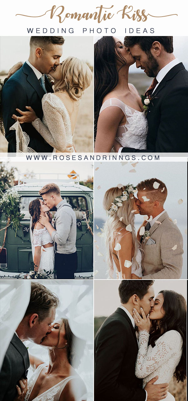 Romantic Kiss Wedding Photo Ideas