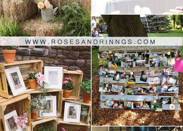 Rustic Wedding Photos and Wooden Pallets Inspired Display Ideas