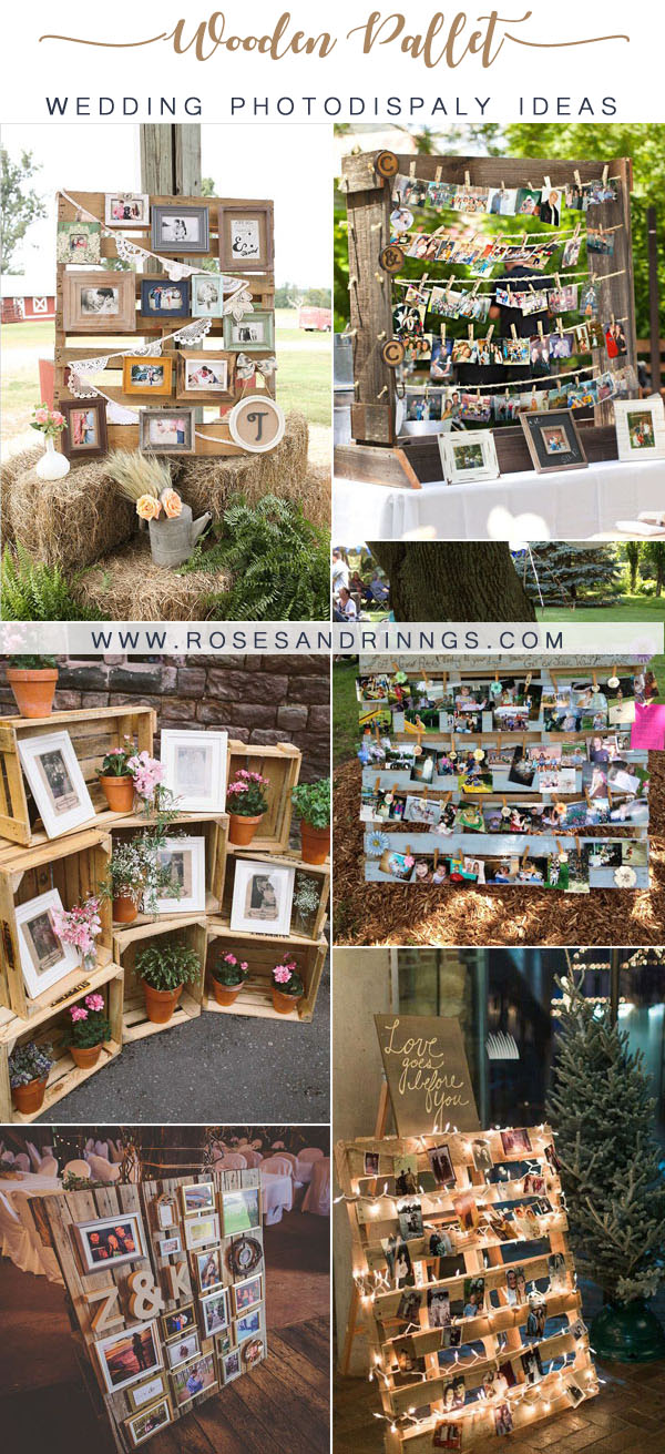 Rustic Wedding Photos and Wooden Pallets Inspired Display Ideas