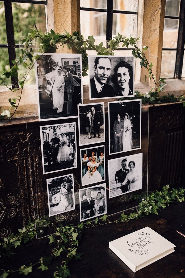 Vintage Photo Display For Wedding