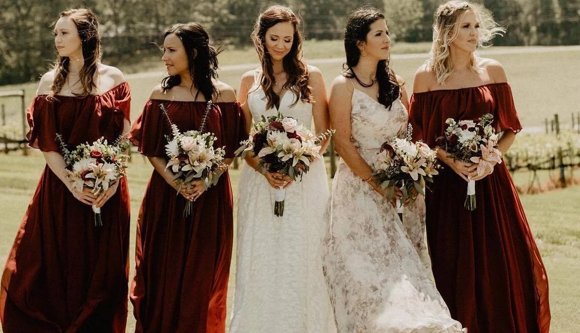 burgundy bridesmaid dresses