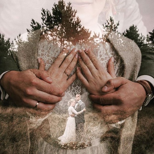 double exposure wedding photos