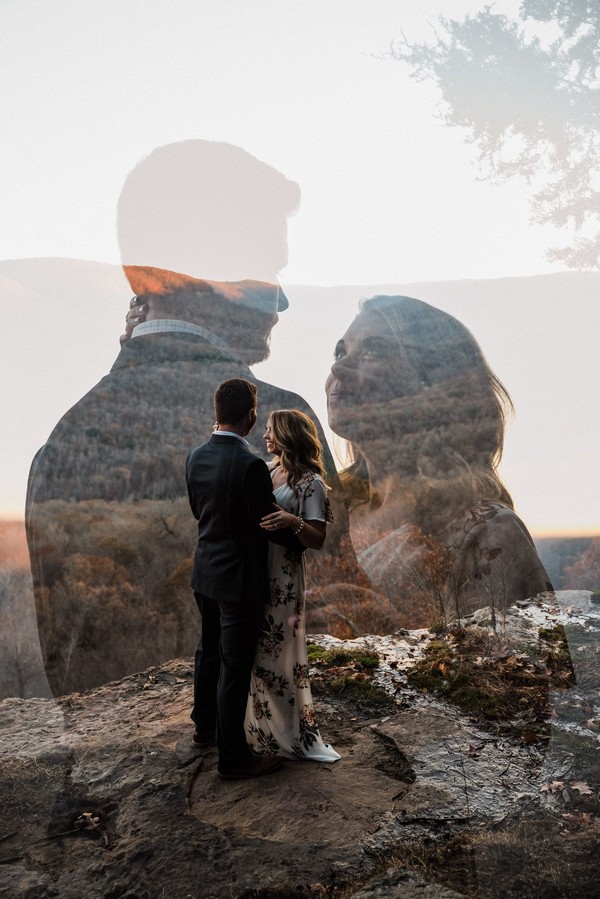 double exposure wedding photos