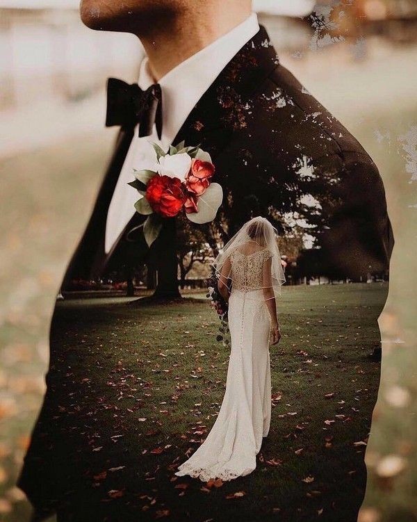 double exposure wedding photos