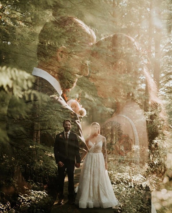 double exposure wedding photos