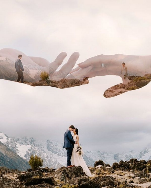 double exposure wedding photos