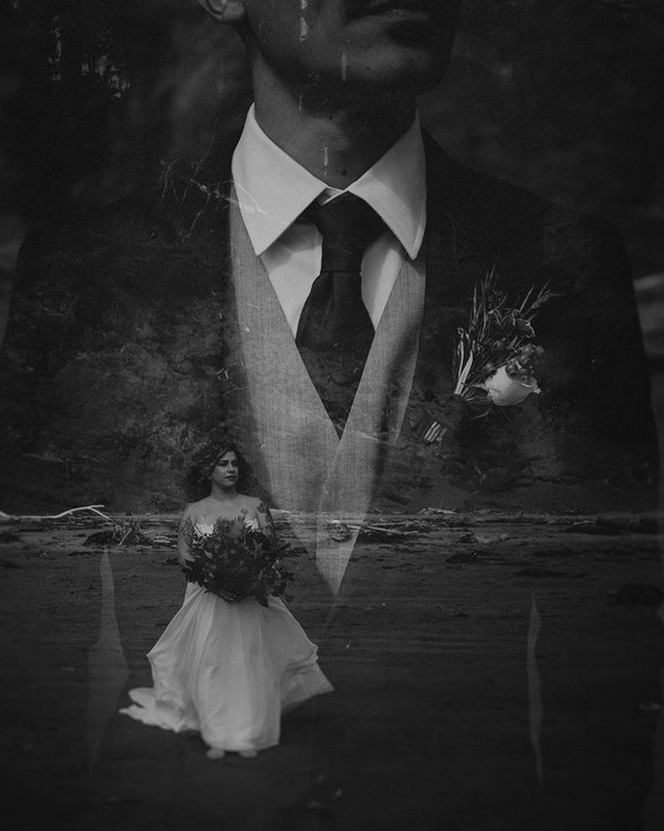 double exposure wedding photos