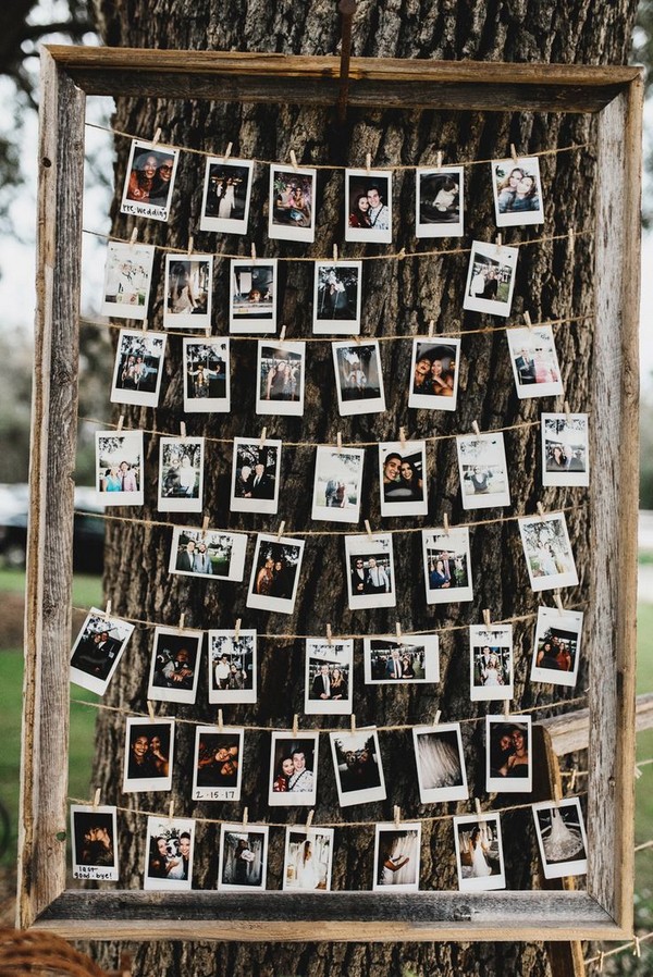 outdoor wedding photo display