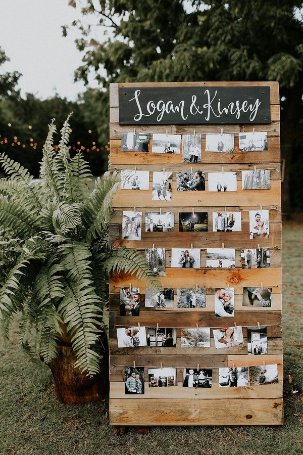 rustic green wooden pallet wedding wall backdrop