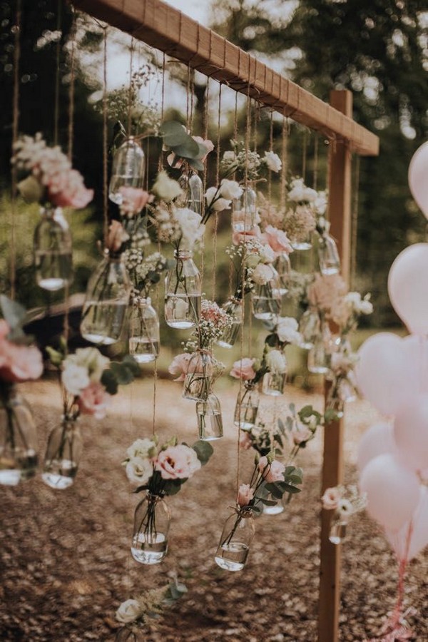 rustic mason jar wedding backdrop