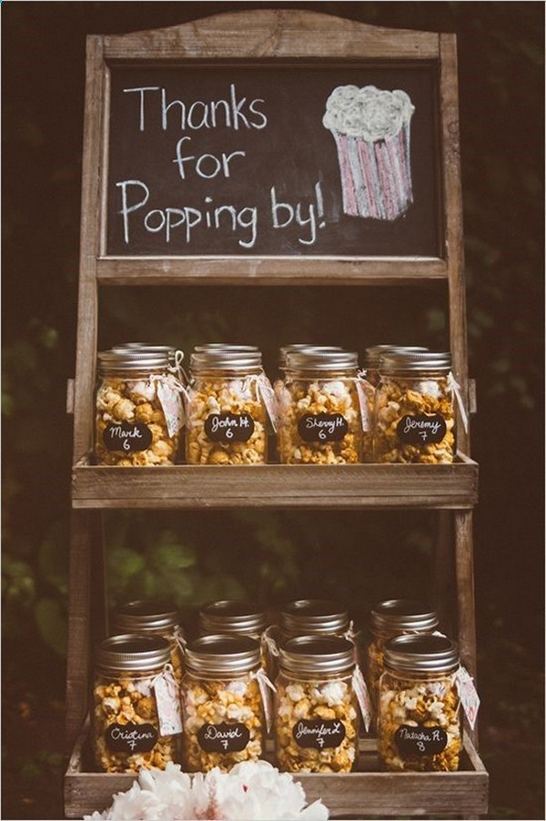 rustic popping wedding favors