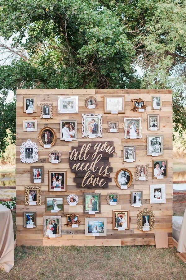 rustic vintage wooden pallet wedding wall