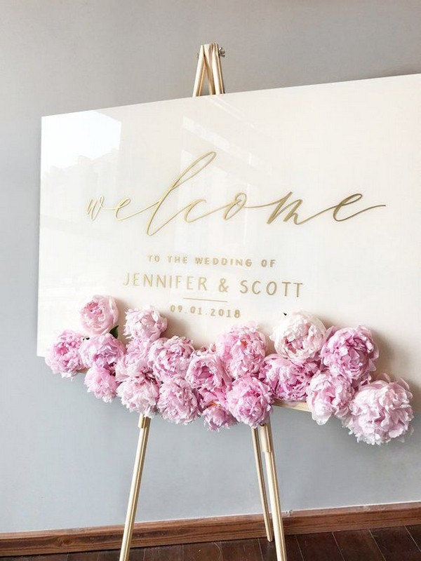 Acrylic Wedding Sign White Plexiglass Wedding Welcome Sign