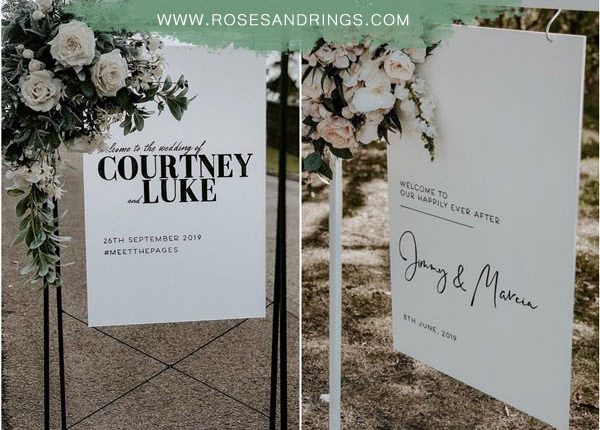 Minimalist simple wedding welcome sign ideas