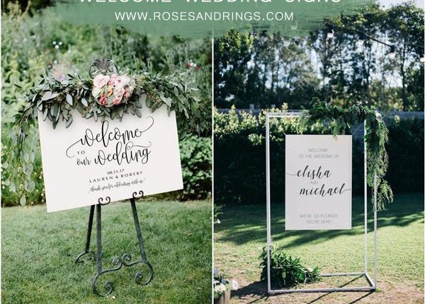 Minimalist simple wedding welcome sign ideas4