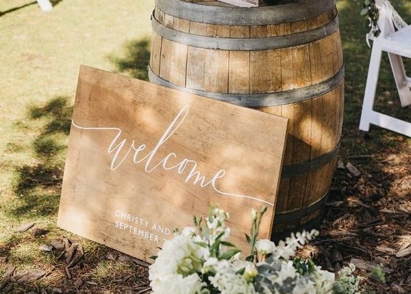 Rustic Floral wedding welcome sign
