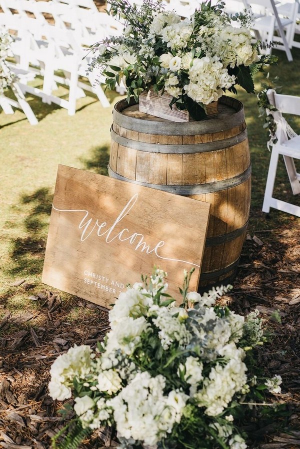 Rustic Floral wedding welcome sign