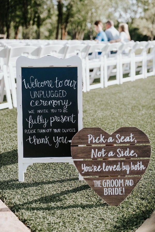 Unplugged wedding welcome sign entrance wedding decoration