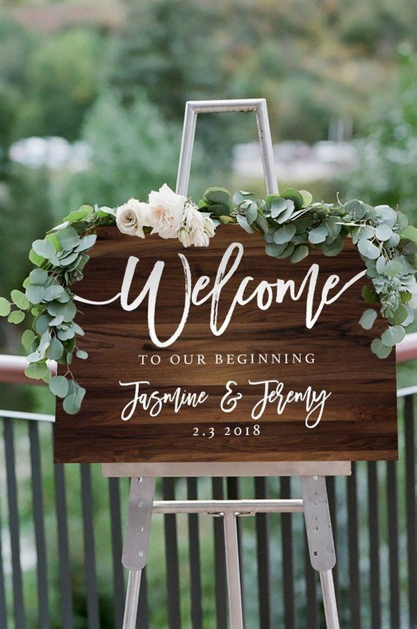 Wood Wedding Welcome Sign