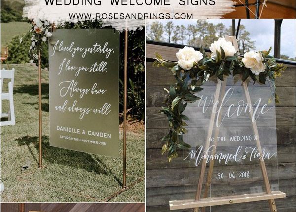 acrylic wedding welcome signage ideas