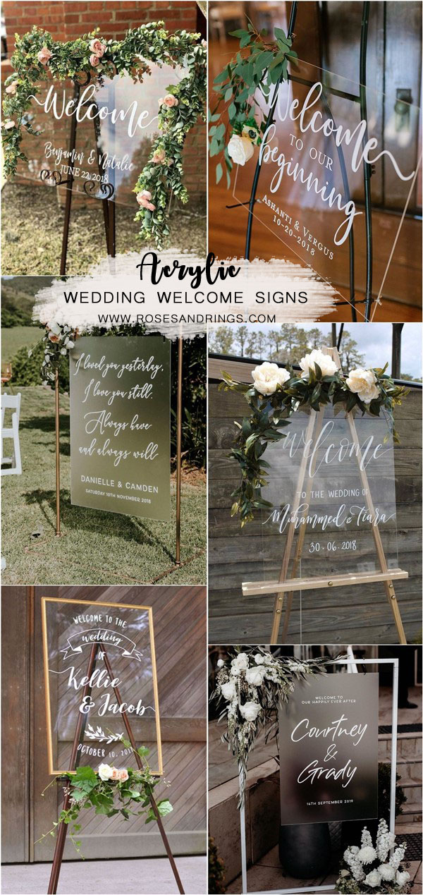 acrylic wedding welcome signage ideas