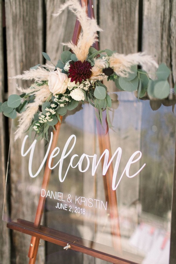 acrylic wedding welcome sign