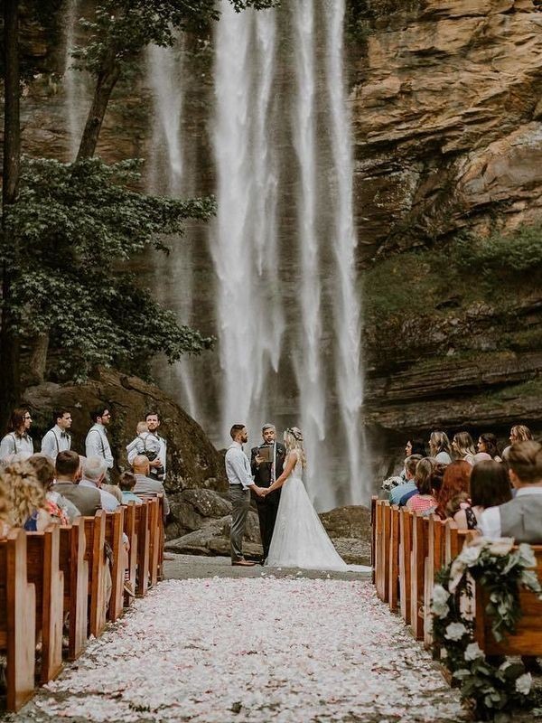 beautiful waterfall wedding venue