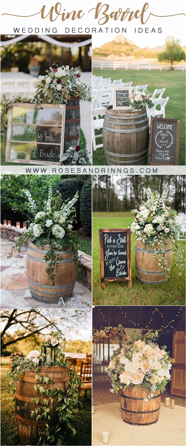 rustic country wine barrel wedding decor ideas