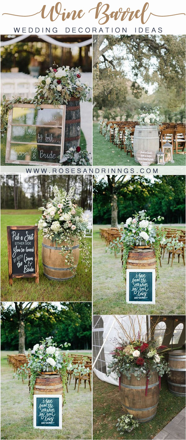 rustic country wine barrel wedding decor ideas