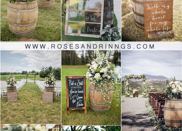 rustic country wine barrel wedding decor ideas4