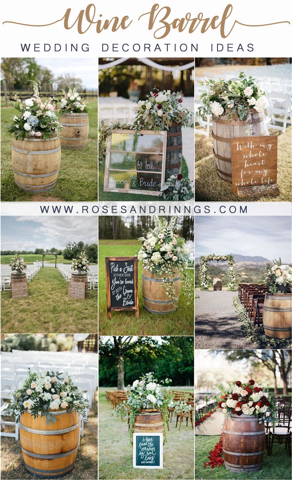 rustic country wine barrel wedding decor ideas