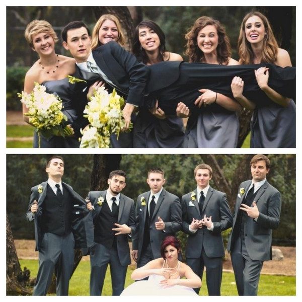 Funny wedding photo ideas with your bridesmaids and groomsmen - funny wedding pose ideas, bridesmaid photos, groomsmen wedding photo ideas, Creative wedding photography