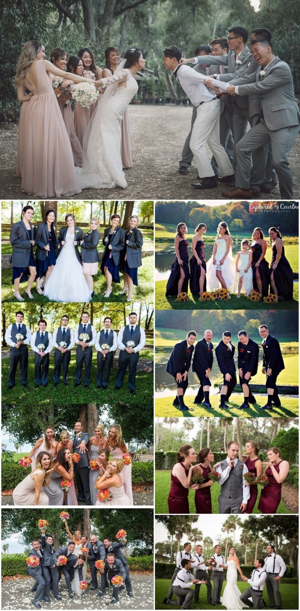 Funny wedding photo ideas with your bridesmaids and groomsmen - funny wedding pose ideas, bridesmaid photos, groomsmen wedding photo ideas, Creative wedding photography