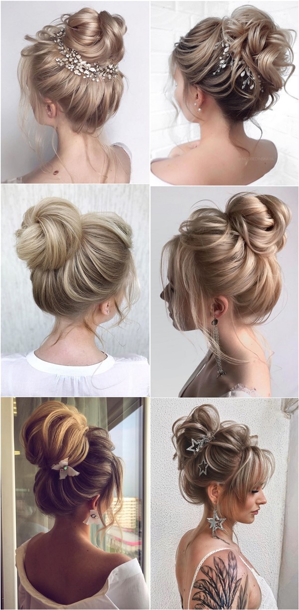 Messy updo wedding hairstyle