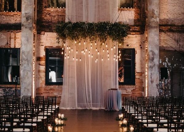 Loft Wedding Ceremony Space Decor