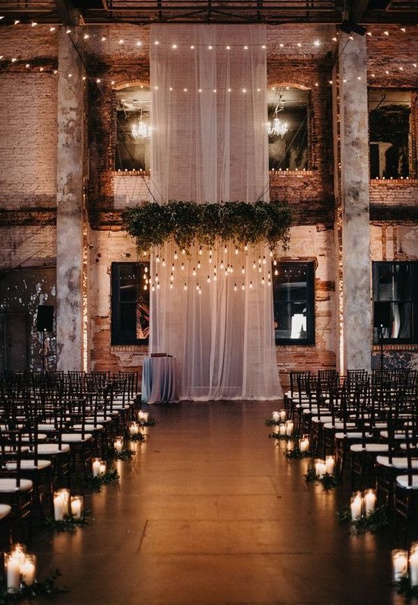 Loft Wedding Ceremony Space Decor