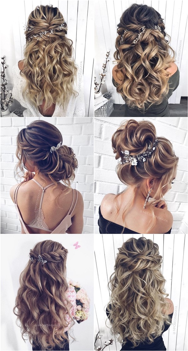 Long half up half down wedding hairstyles and wedding updos from mpobedinskaya