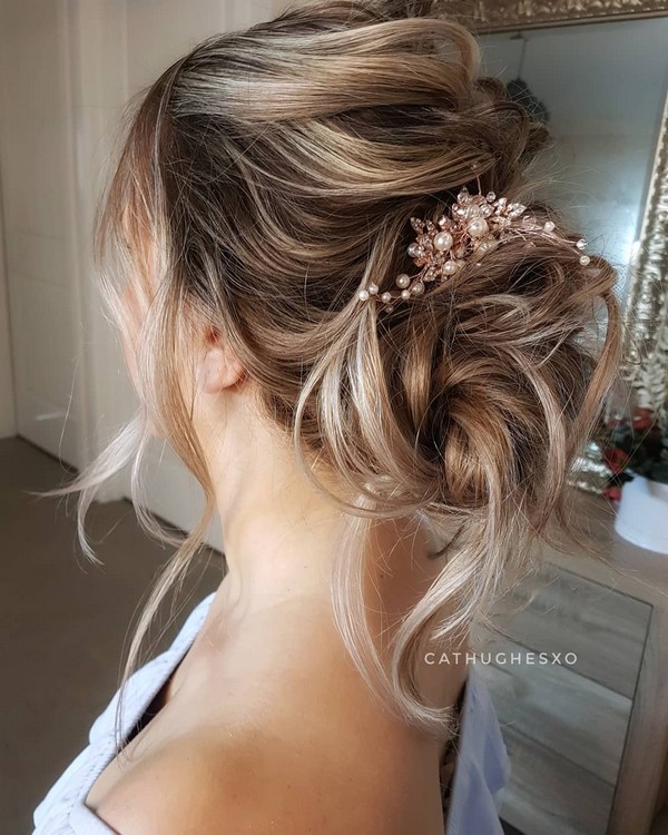 Messy wedding updo hairstyles from cathughesxo 2